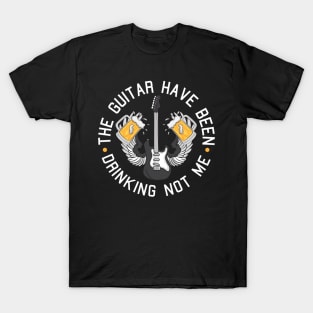 Funny Electric Guitar Graphic Design and Beer Guitarist T-Shirt